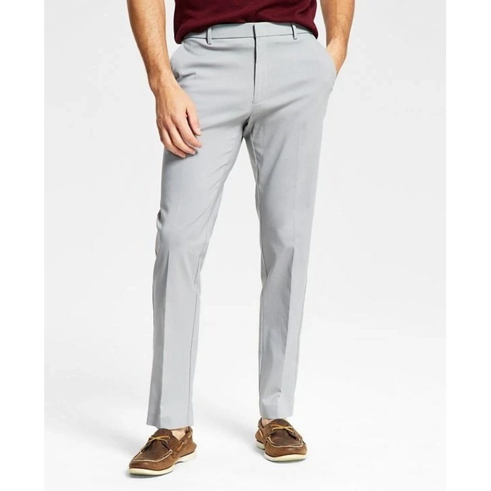 Tommy Hilfiger Mens Modern fit Dress Pants 32Wx32L Light Grey Solid